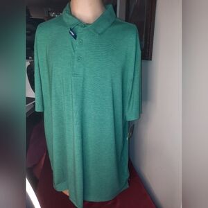 M516 Men's NWT solid green collared button down shirt 2XL 3XL